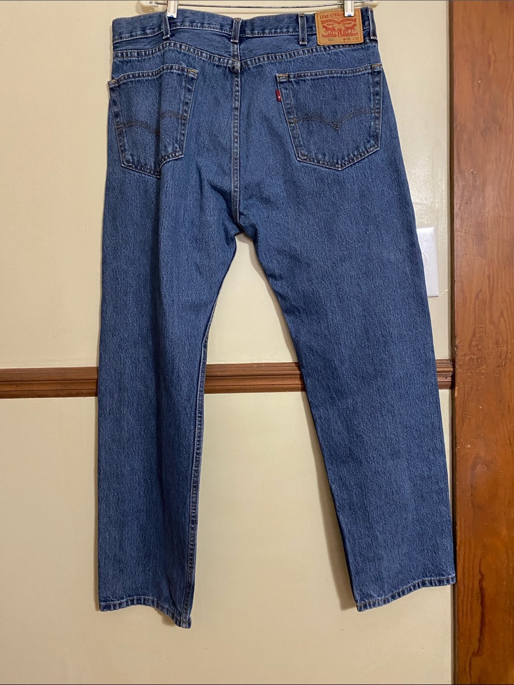 Levi's Straight-Leg Jeans in Dark Blue Denim 505 38X32